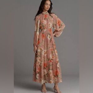 Somerset long sleeve chiffon floral maxi dress NWT